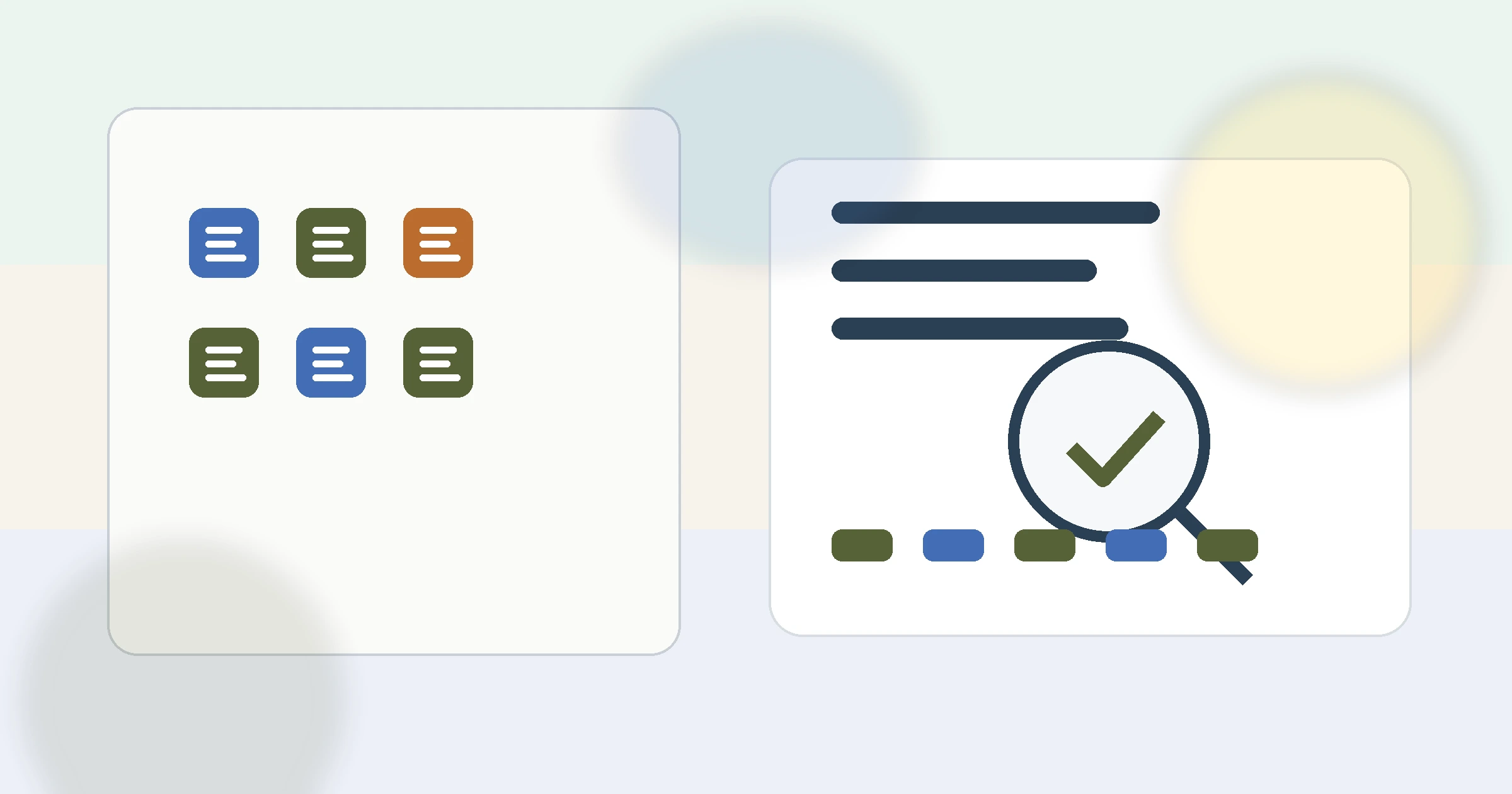 Illustratie van een blogscherm met toegankelijkheidsmarkeringen en controle-iconen